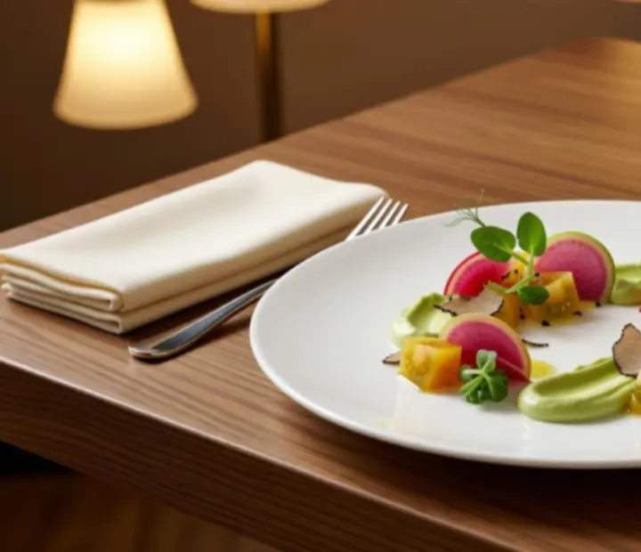 Sezónne menu s fine dining servírovaním na elegantnom stole
