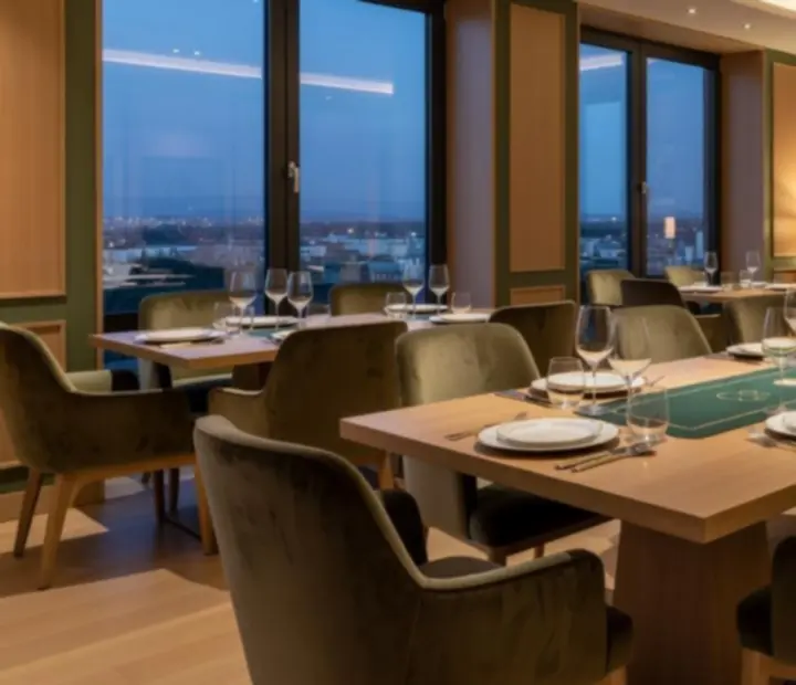 Elegantný privátny salónik s tlmeným osvetlením a luxusným prestieraním