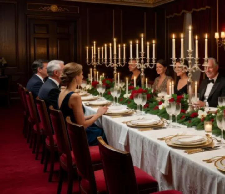 Elegantne prestretý stôl počas svadobnej alebo firemnej oslavy