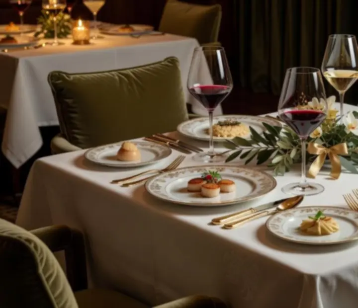 VIP privátna večera v GoldenEveniing s elegantne prestretým stolom.